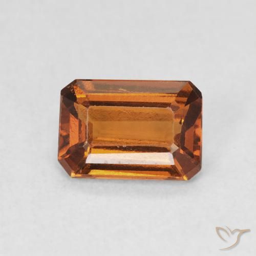 1.06ct Natural Medium Dark-Orange granate hessonita, corte esmeralda, VVS