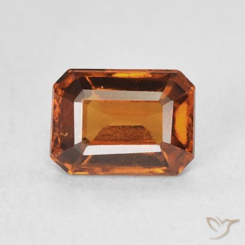 1.27ct Natural Naranja rojizo granate hessonita, corte esmeralda, VVS