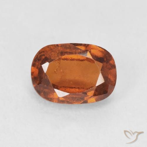 1.24ct Natural Medium Dark-Orange granate hessonita, Forma Cojín, VS-SI