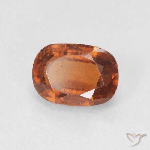 granate hessonita Medium Dark-Orange natural de 1.24 ct, Forma Cojín, VS-SI