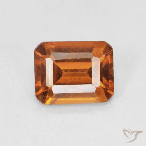 1.07ct Natural Naranja oscuro granate hessonita, corte esmeralda, VS-SI