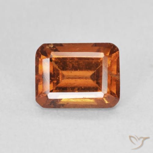 1.61ct Natural Naranja oscuro granate hessonita, corte esmeralda, VS-SI