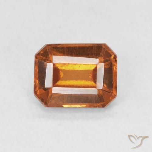 1.20ct Natural Marrón naranja granate hessonita, corte esmeralda, VS-SI