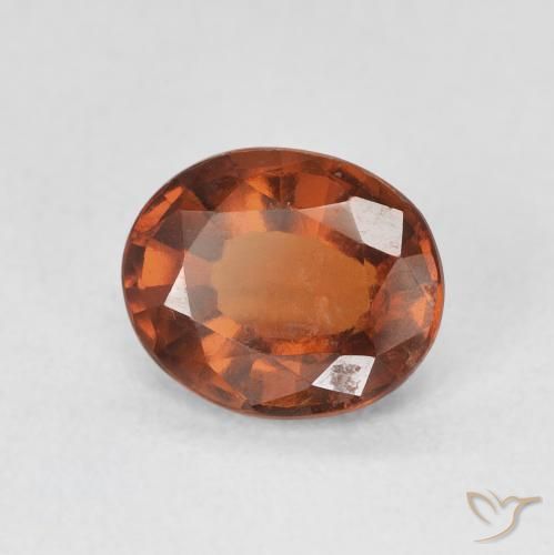 granate hessonita Naranja oscuro natural de 2.00 ct, Ovalada, VS