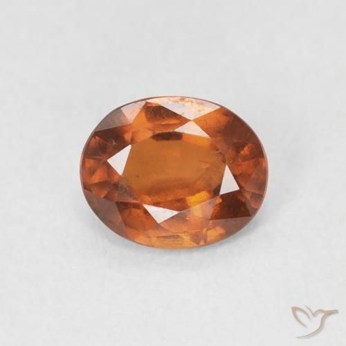 1.41ct Natural Naranja rojizo Granate Hessonita, Ovalada, VS