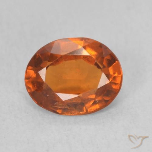 1.26ct Natural Naranja oscuro Granate Hessonita, Ovalada, VS-SI
