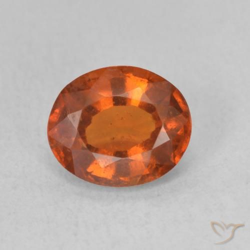 1.52ct Natural Naranja rojizo Granate Hessonita, Ovalada, VS-SI