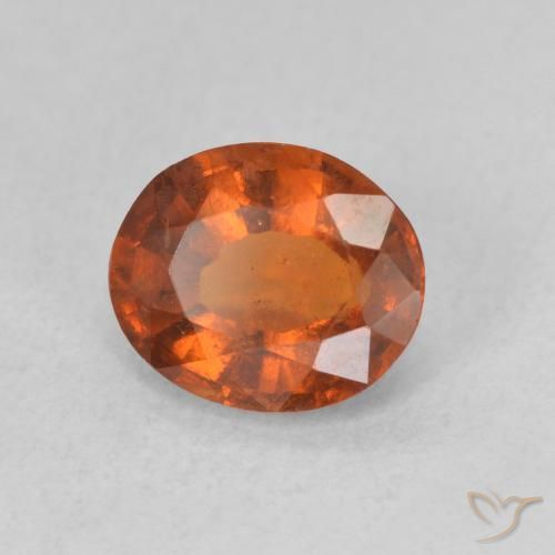 granate hessonita Naranja rojizo natural de 1.52 ct, Ovalada, VS-SI