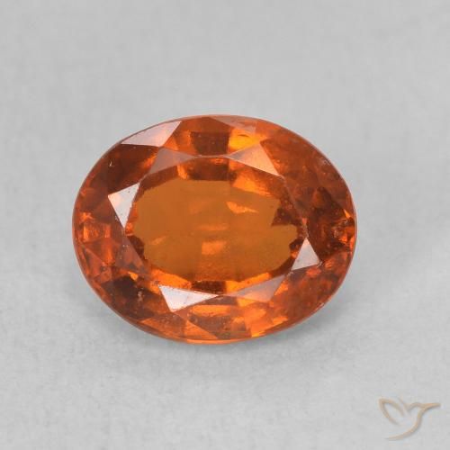 1.39ct Natural Ámbar naranja Granate Hessonita, Ovalada, VS-SI
