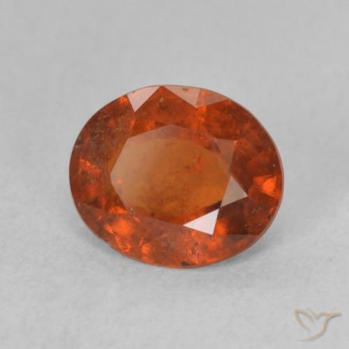 granate hessonita Naranja medio natural de 1.85 ct, Ovalada, VS-SI