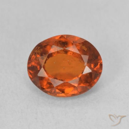 1.65ct Natural Naranja rojizo Granate Hessonita, Ovalada, VS-SI