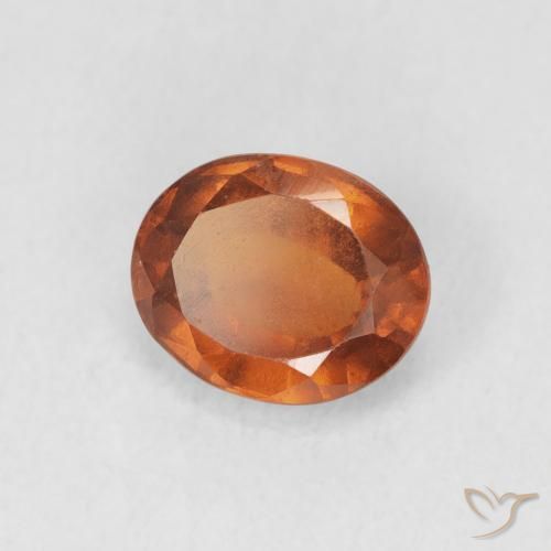 granate hessonita Naranja rojizo natural de 1.48 ct, Ovalada, VS