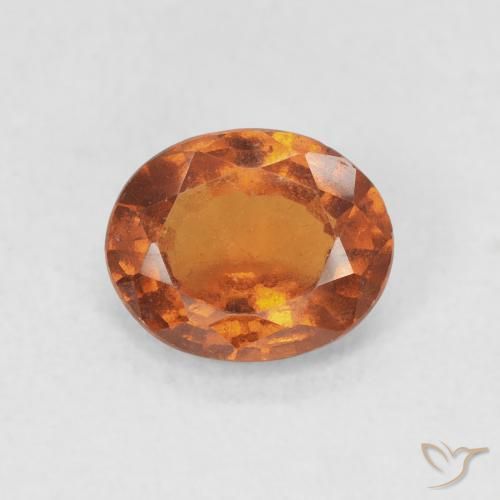 1.45ct Natural Naranja amarillento Granate Hessonita, Ovalada, VS
