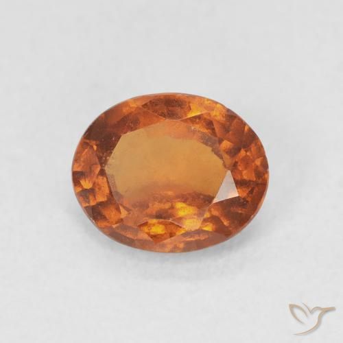 granate hessonita Naranja amarillento natural de 1.45 ct, Ovalada, VS