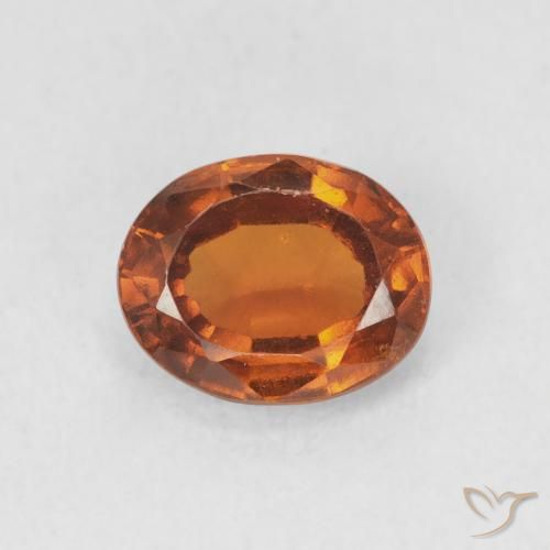 1.63ct Natural Naranja oscuro granate hessonita, Ovalada, VS