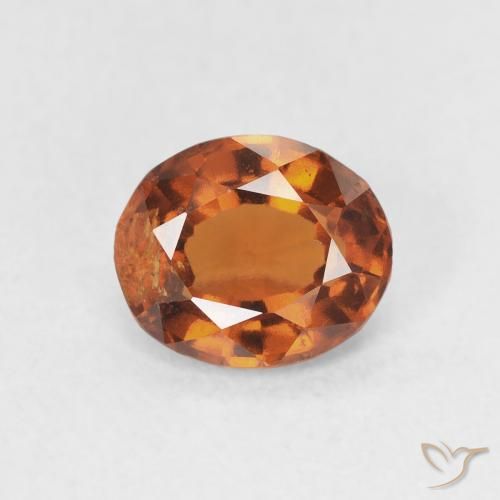 1.44ct Natural Ámbar naranja Granate Hessonita, Ovalada, VS-SI
