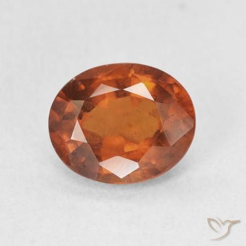 1.81ct Natural Naranja oscuro Granate Hessonita, Ovalada, VS