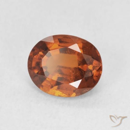 granate hessonita Naranja rojizo natural de 1.93 ct, Ovalada, VS