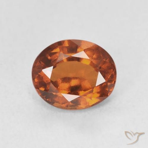 1.74ct Natural Naranja rojizo Granate Hessonita, Ovalada, VVS-VS