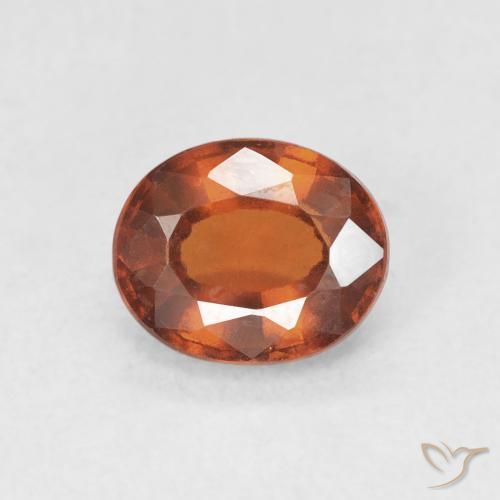 1.57ct Natural Ámbar naranja Granate Hessonita, Ovalada, VVS-VS