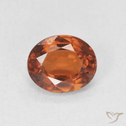 1.65ct Natural Naranja rojizo Granate Hessonita, Ovalada, VVS-VS