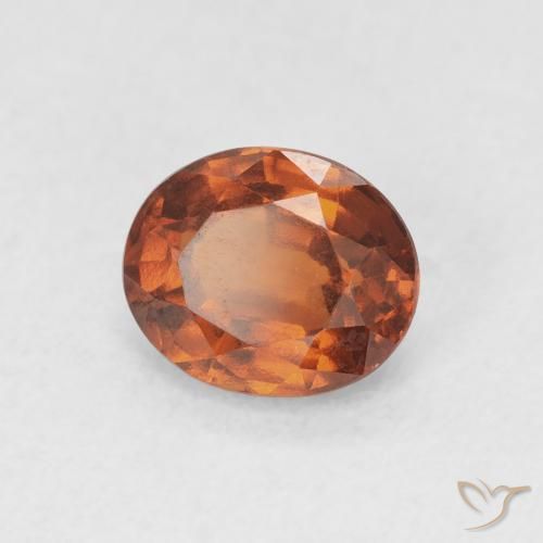 granate hessonita Naranja rojizo natural de 1.65 ct, Ovalada, VVS-VS