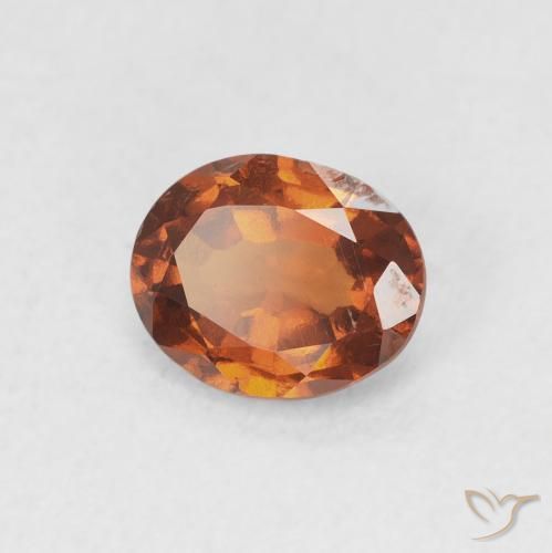 granate hessonita Naranja rojizo natural de 1.17 ct, Ovalada, VVS-VS