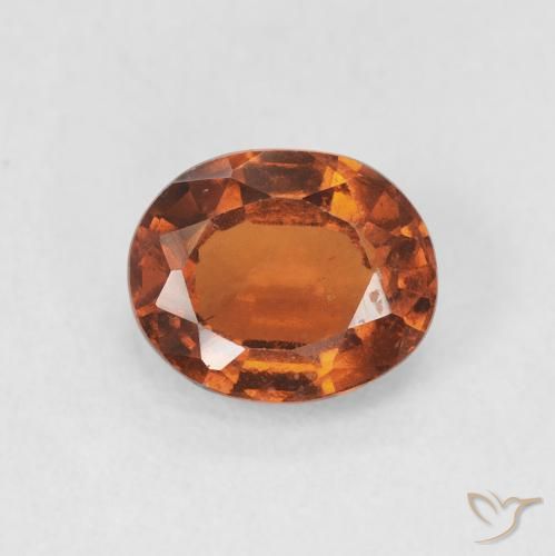 1.48ct Natural Naranja oscuro Granate Hessonita, Ovalada, VS-SI