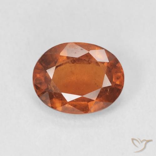 2.04ct Natural Medium Dark-Orange granate hessonita, Ovalada, VS-SI