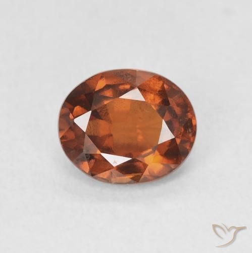 1.38ct Natural Naranja rojizo Granate Hessonita, Ovalada, VS-SI
