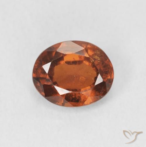 1.35ct Natural Naranja oscuro Granate Hessonita, Ovalada, VS-SI