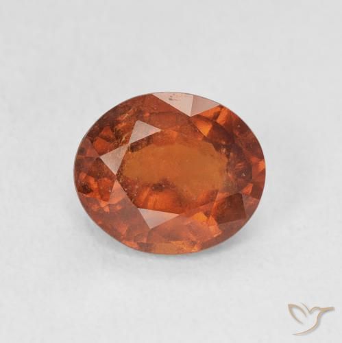 1.99ct Natural Naranja rojizo Granate Hessonita, Ovalada, VS-SI