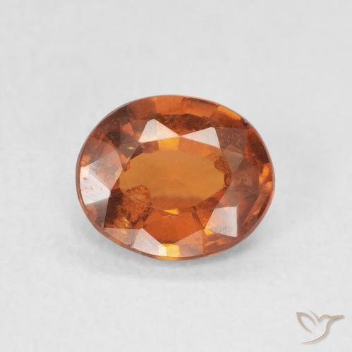 1.37ct Natural Naranja oscuro Granate Hessonita, Ovalada, VS-SI