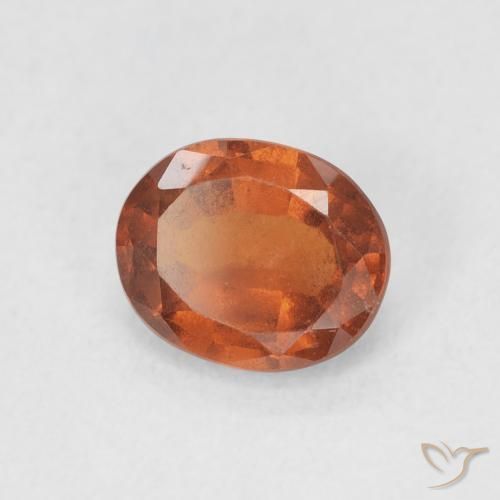 granate hessonita Naranja oscuro natural de 1.56 ct, Ovalada, VS-SI