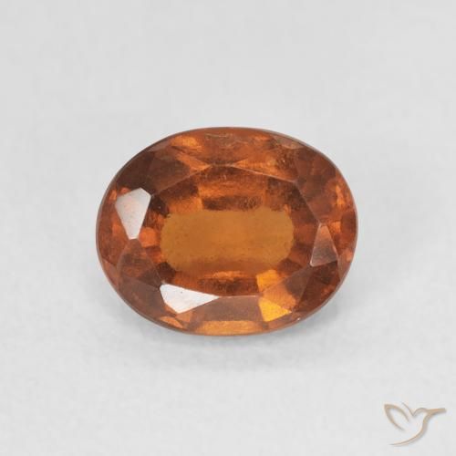 1.13ct Natural Naranja oscuro Granate Hessonita, Ovalada, VVS-VS