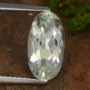 Hiddenite Blanco verdoso pálido natural de 2.84 ct, Corte Óvalo, VVS-VS