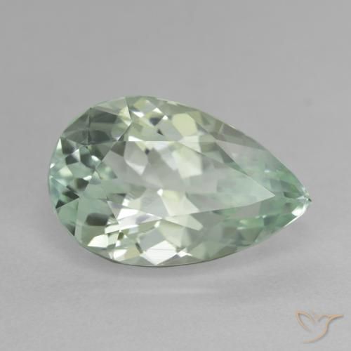 Hiddenite Verde amarillo claro natural de 9.73 ct, En forma de pera, VS