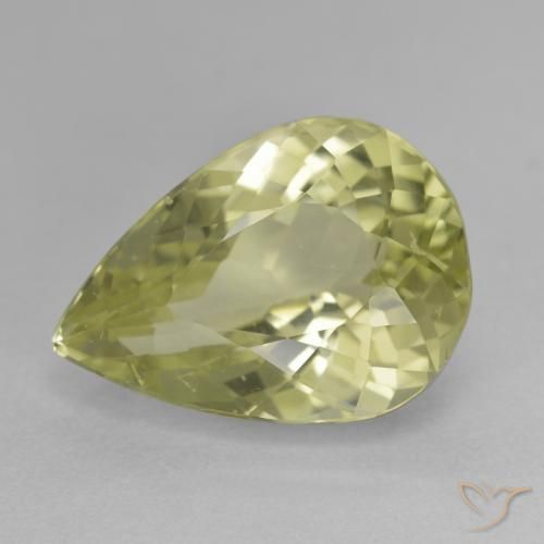 11.36ct Natural Medium Light-Yellow Hiddenita, En forma de pera, VS