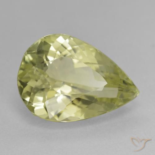 Hiddenite Medium Light-Yellow natural de 11.36 ct, En forma de pera, VS