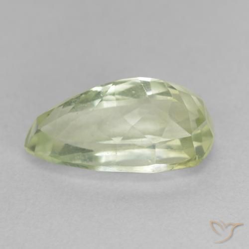 Hiddenite Amarillo verdoso claro natural de 5.15 ct, En forma de pera, VS-SI