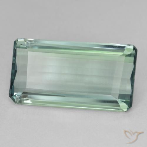 Hiddenite Verde azulado natural de 13.37 ct, Corte Octágono / Esmeralda, VVS-VS