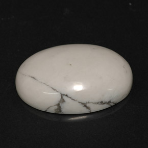Howlita blanco natural de 8,82 ct, corte óvalo, opaco