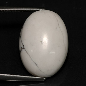 Howlita blanco natural de 8,82 ct, corte óvalo, opaco