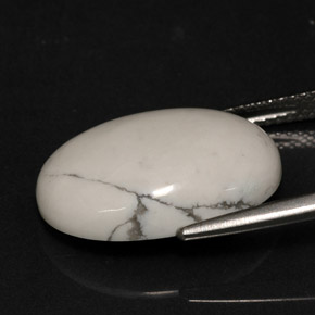 Howlita blanco natural de 8,82 ct, corte óvalo, opaco