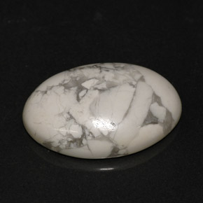 Howlita blanco natural de 9,53 ct, corte óvalo, opaco