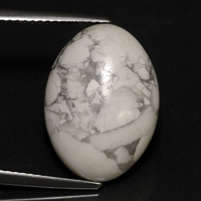 Howlita blanco natural de 9,53 ct, corte óvalo, opaco