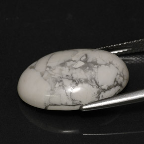 Howlita blanco natural de 9,53 ct, corte óvalo, opaco