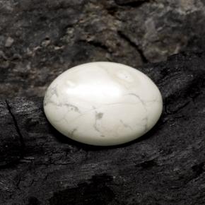 Howlita blanco natural de 9,74 ct, corte óvalo, opaco