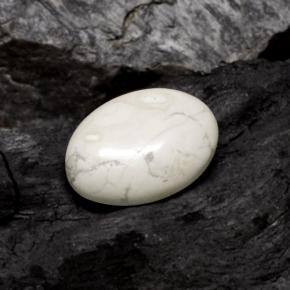Howlita blanco natural de 9,74 ct, corte óvalo, opaco