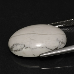 Howlita Blanco verdoso natural de 9.46 ct, Corte Óvalo, Opaco